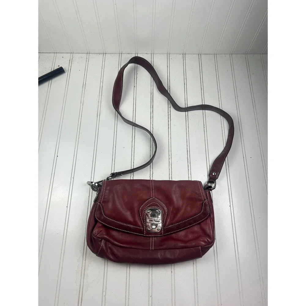 Sophia Caperelli Vintage Y2K 2000's Red Genuine Leather Small Shoulder Handbag - Picture 2 of 14